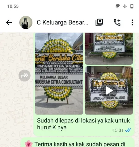 Pengiriman Papan Bunga Duka Jungpasir Wedung